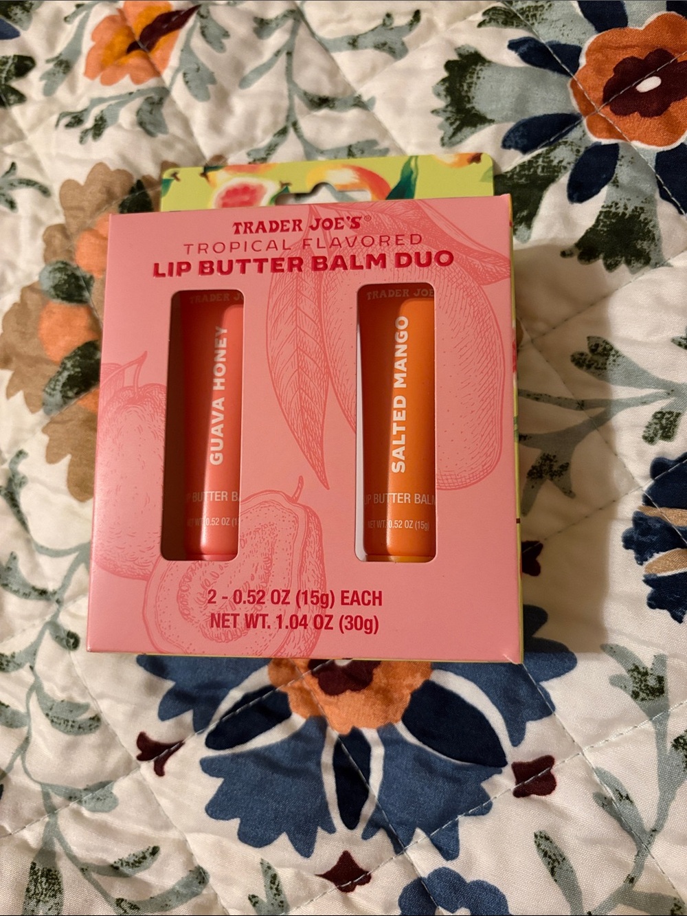 New in Box Trader Joe’s Lip Butter Balm Duo – Guava Honey & Salted Mango